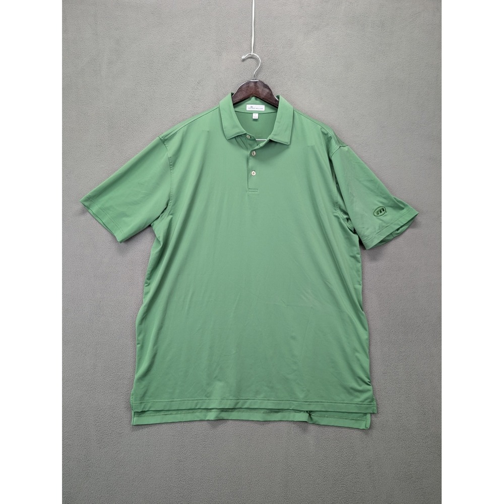 Peter Millar Mens XL Polo Shirt Golf Casual Green Short Sleeve Logo
